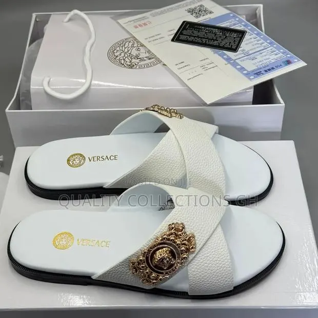 Versace White Slippers · Photo 1