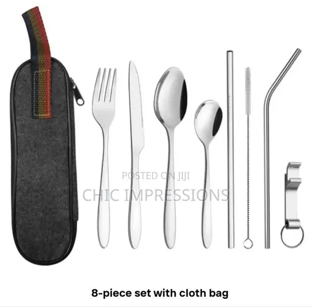 8pcs Portable Travel Cutlery Set · Photo 1