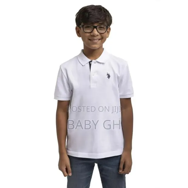 USPA White U.S Boys Kids Classic Polo Shirts · Photo 1