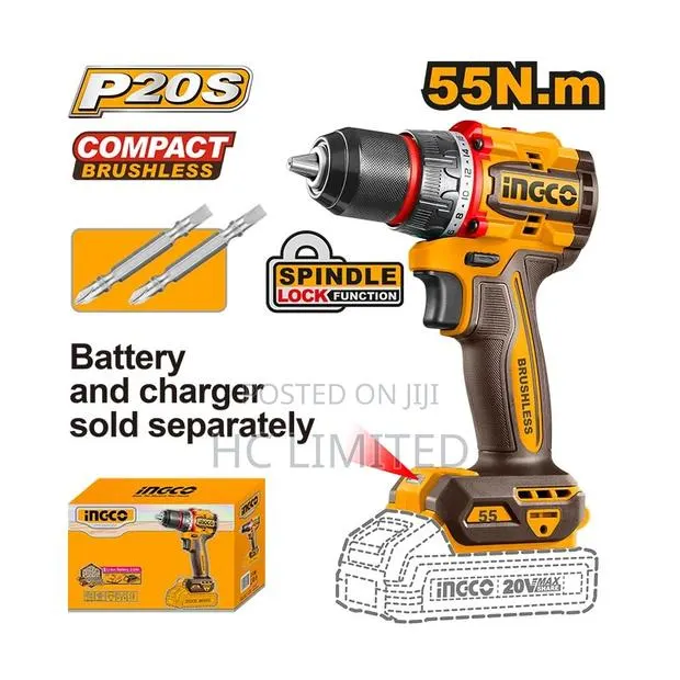 Ingco 55nm Compact Brushless Cordless Drill 20v- Cdli205581 · Photo 1