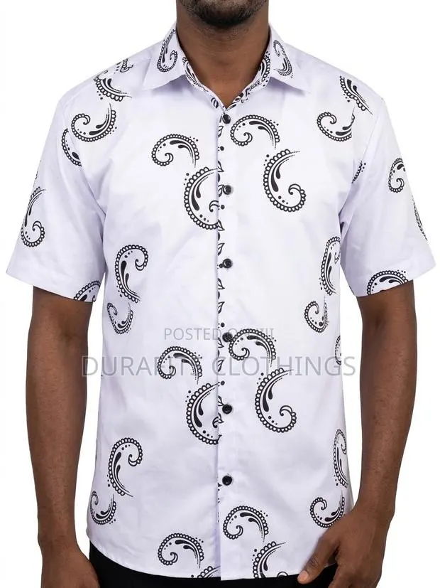 Men’s Traditional Funeral Print Button-Down Shirt · Photo 1
