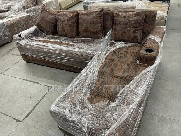 L Shape Sofa With Pillows · Photo 1