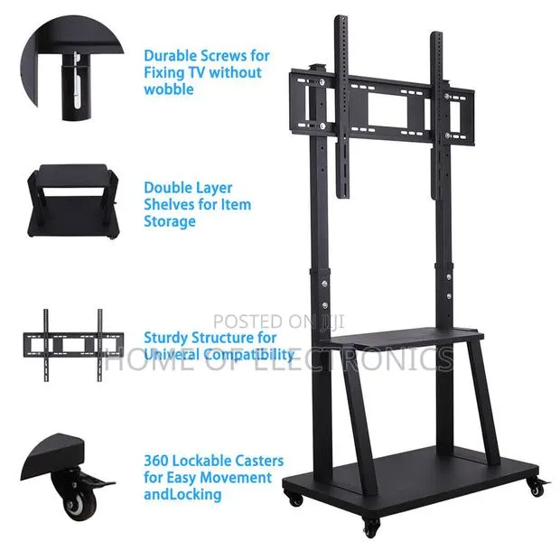 360 Lockable Casters Mobile Trolley Tv Stand(60-100 Inch) · Photo 1