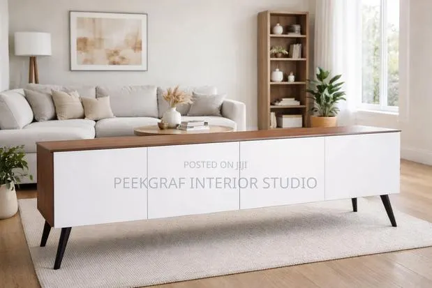 (Free Delivery) Promo Brown Standing Tv Console · Photo 1