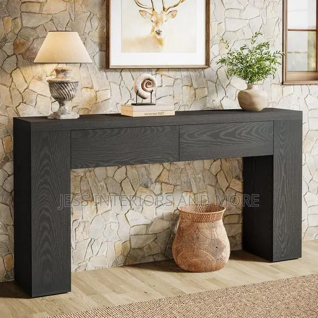 Console Table With Drawers(Black) · Photo 1
