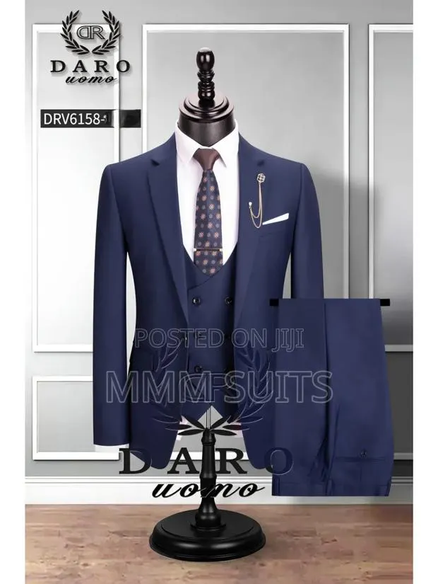 Quality Turkish 3-piece Men Official Suit In Blue-black · Photo 1