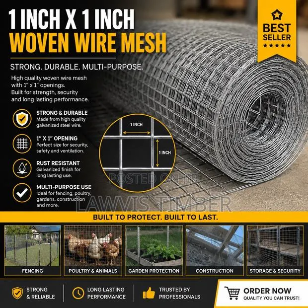 Premium Galvanized Woven Wire Mesh 1” X 1” · Photo 1
