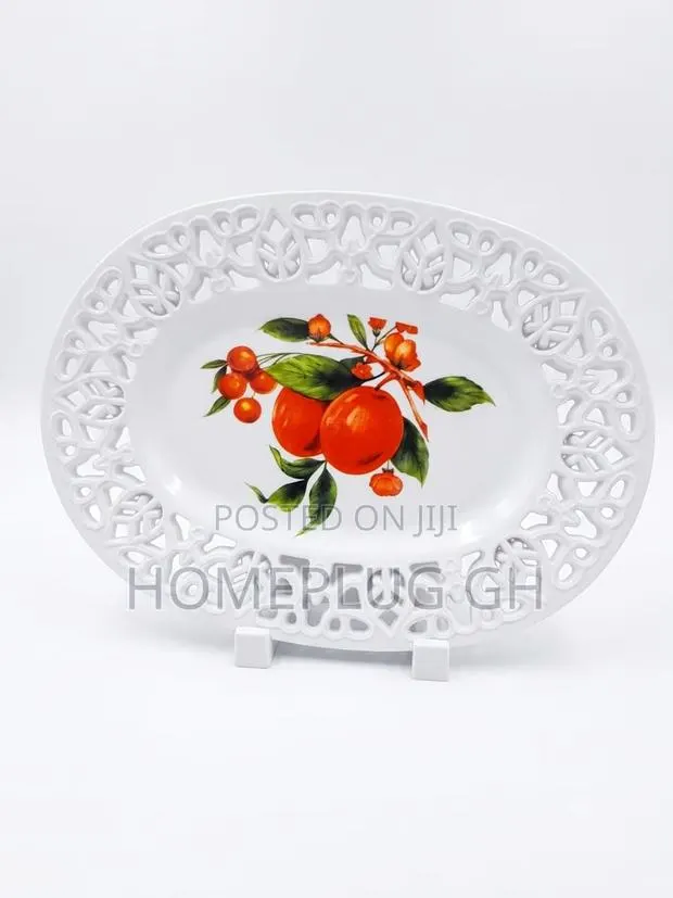 6pcs Plate Set - Oval Fruit Print · Photo 1