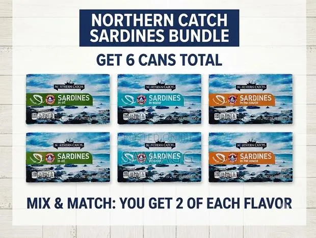 Northern Catch Imported Sardines - 6 Pack Mix · Photo 1