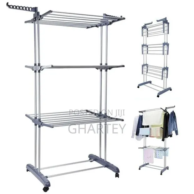 3 Layer Portable Foldable Cloth Drying Stand / Rack · Photo 1