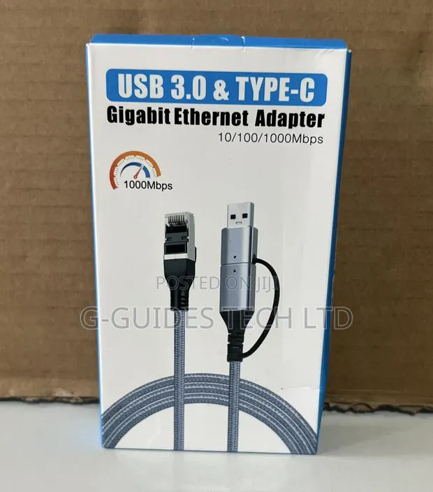 2 in 1 Usb 3.0 and Type-C Gigabit Ethernet Adapter Console Cable · Photo 1