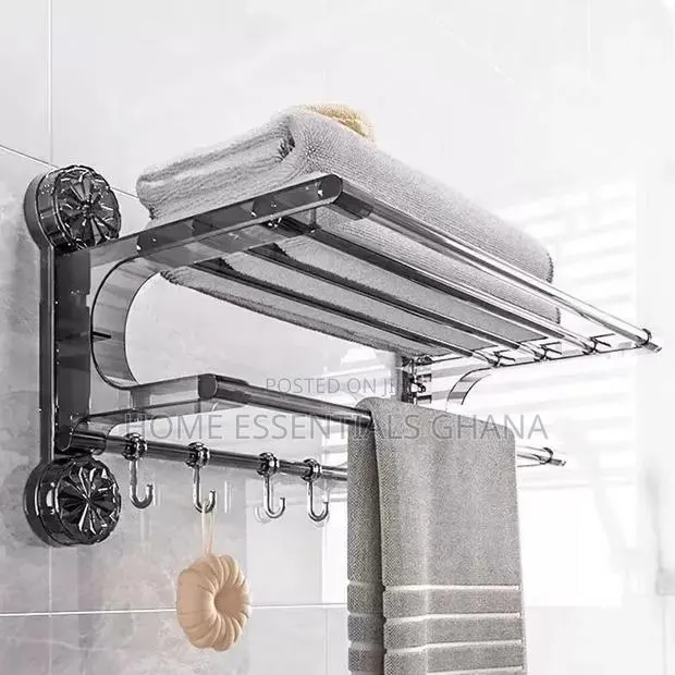 Stainless Steel Towel Rack Durable Bathroom Storage · Photo 1