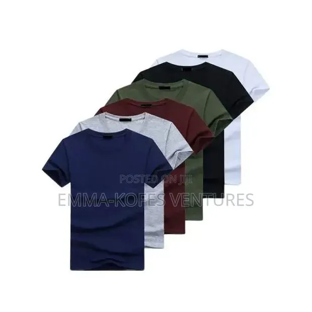 Casual Round Neck Short Sleeve T-Shirt - 6 Pieces - Multicolour · Photo 1