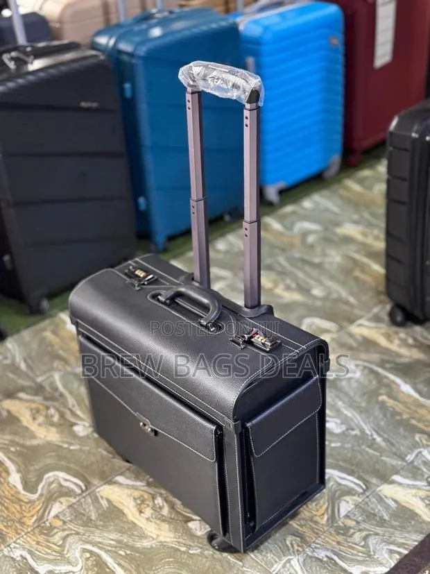 Genuinely Pure Leather Pilot Briefcase Trolley Bag. · Photo 1