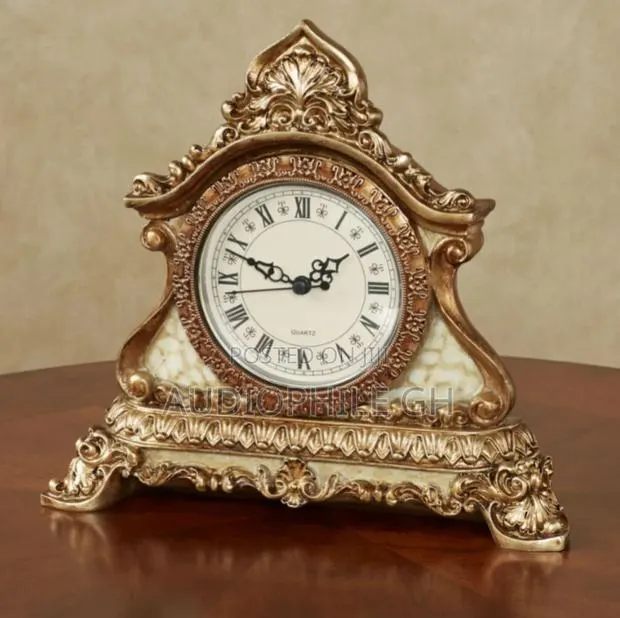 Arellia Handpainted Gold Tabletop Accent Clock · Photo 1