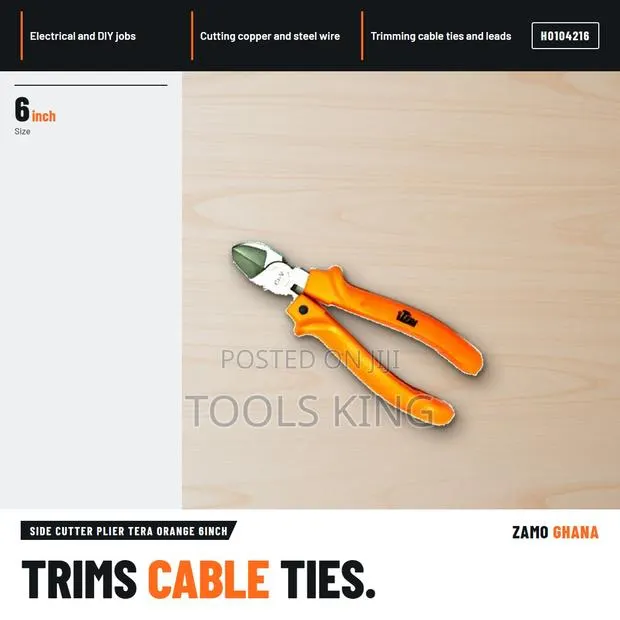 Side Cutter Plier Tera Orange 6Inch - H · Photo 1