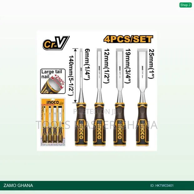 4 PCS Wood Chisel - Hktwc0401 · Photo 1