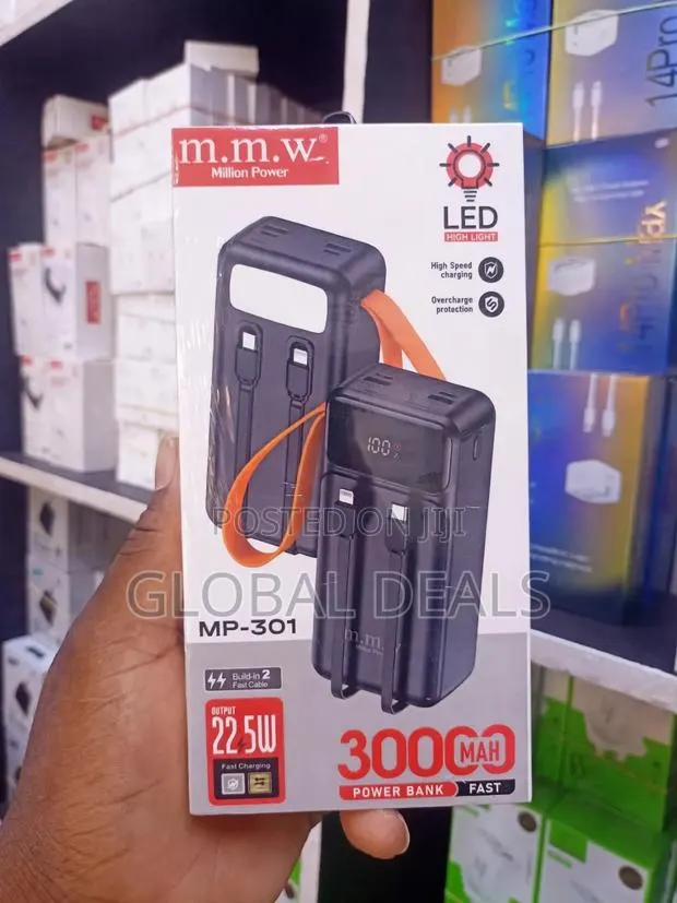 m.m.w MP301 30000mAh Power Bank 22.5W Fast Charging-Built-in 2 Cables · Photo 1