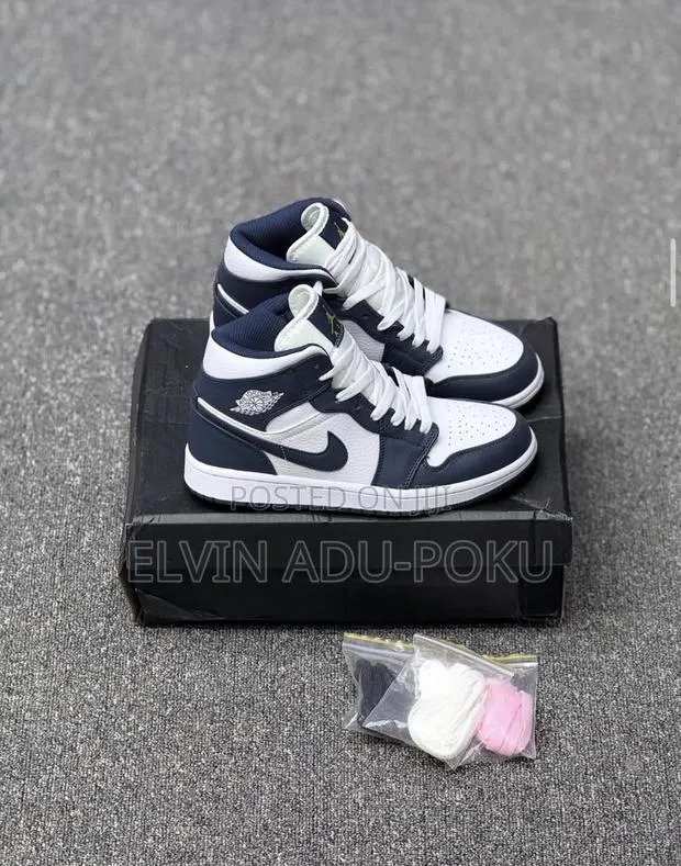 Nike Air Jordan 1 Mid “ White | Obsidian “ Sneakers · Photo 1