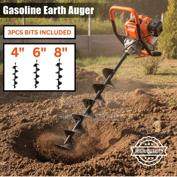 3 Bits Set Gasoline Earth Auger Drill - 52cc · Photo 1