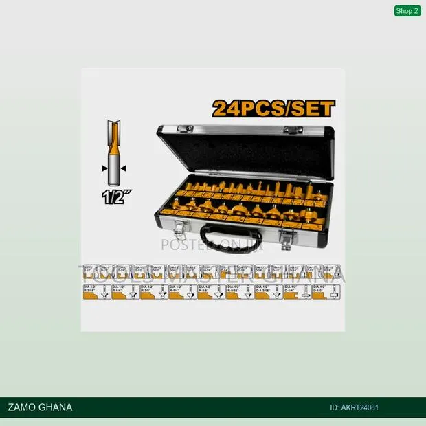 24 PCS Router Bits Set 8mm - Akrt24081 · Photo 1