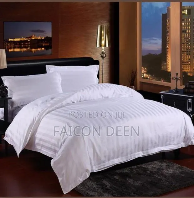 Softness Your Guest Would Love ;White Stripped Duvet Cover Only · Photo 1