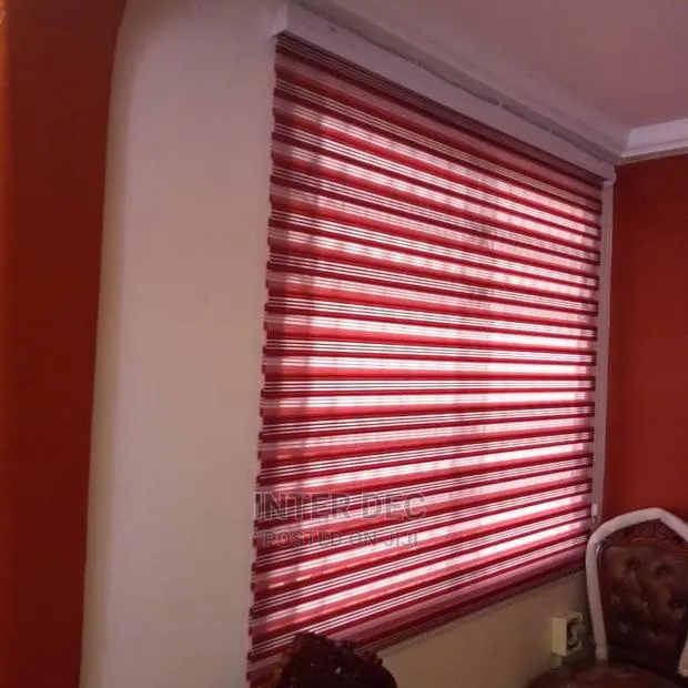 Red and White Blinds Curtains · Photo 1
