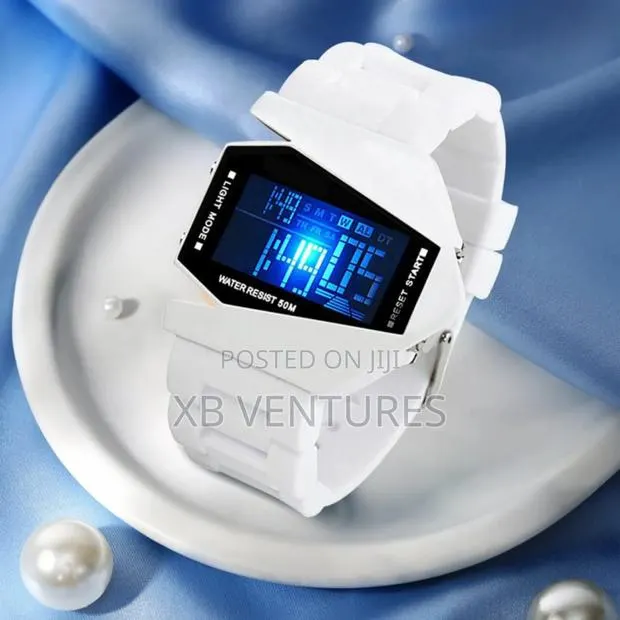 Plane Style Digital Display Silicone Strap LED Wrist Watch · Photo 1