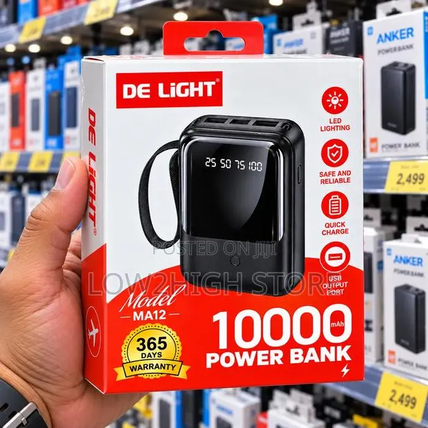 DE LIGHT MA12 10,000mAh Power Bank - Low2High · Photo 1