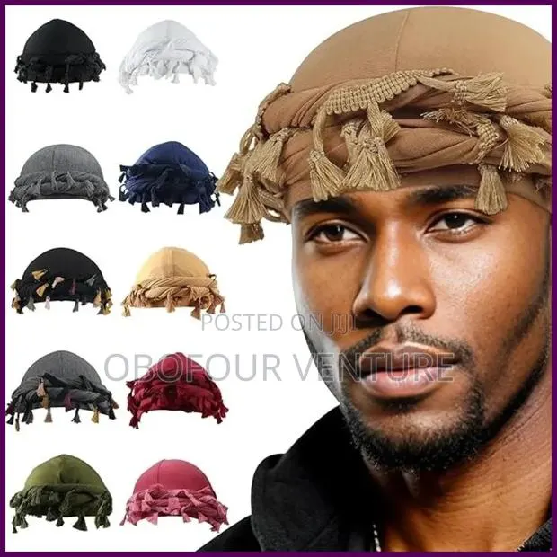 Turban for Men Women Satin Lined Durag Head Wraps Skull Cap · Photo 1