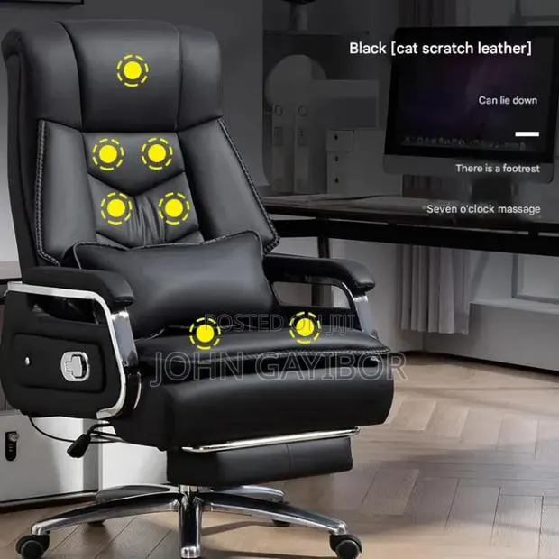 Executive Swivel Chair With 7-Point Massage Function and Lumbar Pillow · Photo 1