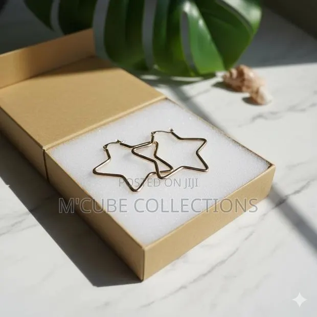 Gold Star Hoop Earrings · Photo 1