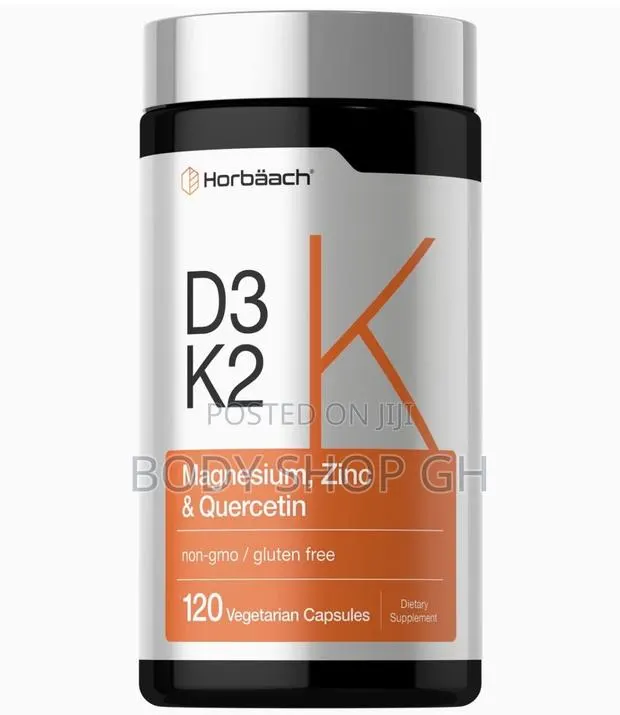 Vitamin D3 + K-2 | 120 Capsules | With Magnesium, Zinc, Quercetin · Photo 1