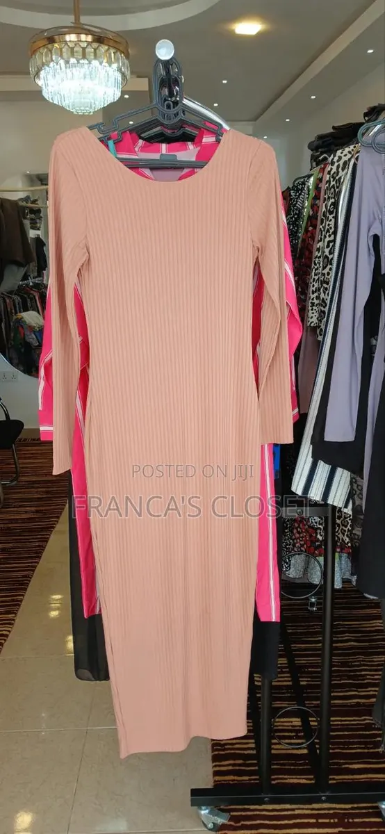 Light Pink / Mauve Ripped Knit Dress · Photo 1