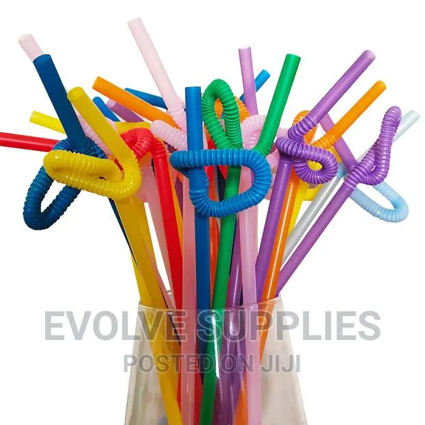 Flexible Coloured Straw (100PCS PACK) · Photo 1