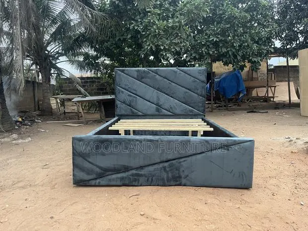 Double Bed Frame , Woodland Furniture Slate Geometric Bed · Photo 1