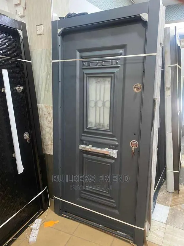 Executive Gray Heavyduty Security Door+Inbuilt Glass Set · Photo 1
