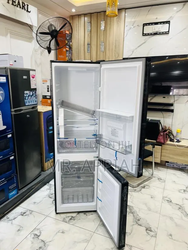 Energy Efficient Pearl Bottom Mount Freezer Fridge(Black)Mirror · Photo 1