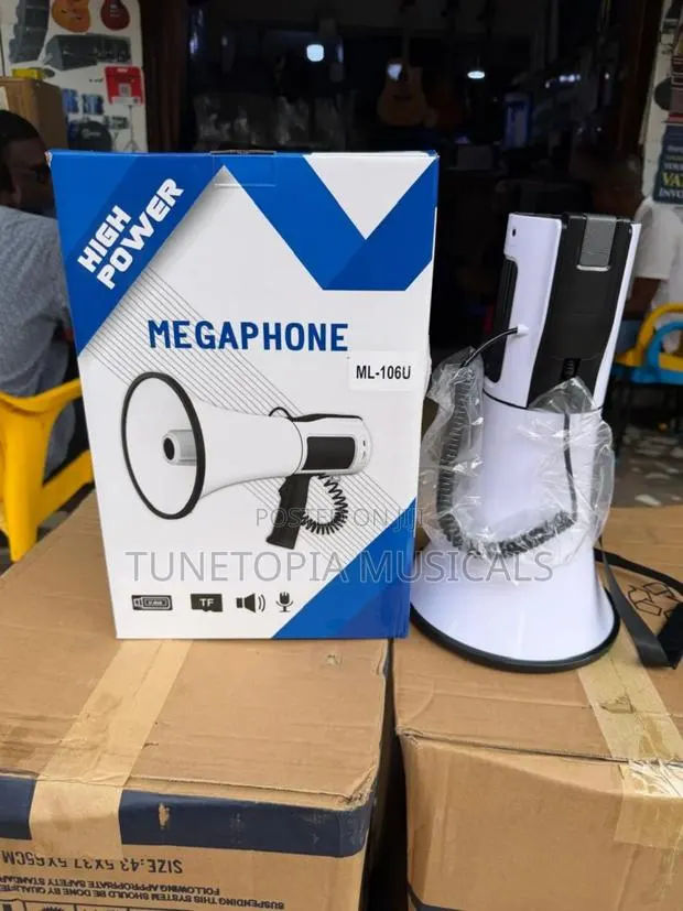 Ml-106u High-Power Megaphone Featuring a Detachable Microphone. · Photo 1
