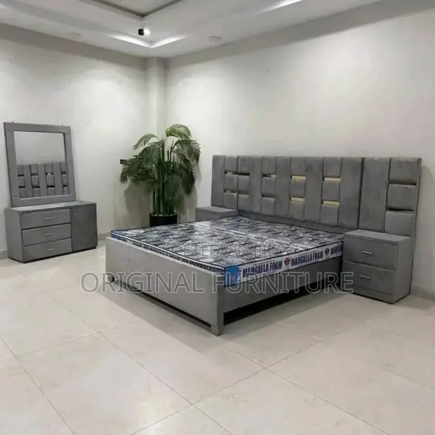 Over Size King Size Bed Frame Side Drawers and Mattress · Photo 1