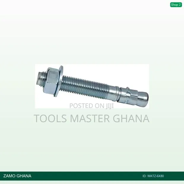 Wedge Anchor 6x80mm Full Thread Zinc Plated 1pc - Watz-6x80 · Photo 1