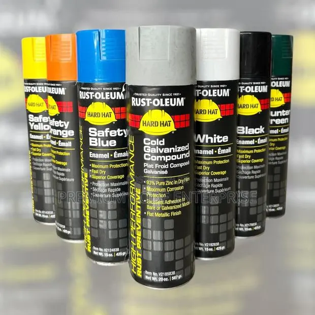 Hard Hat Spray Paint – Safety Yellow, Cold Galvanized Compound · Photo 1