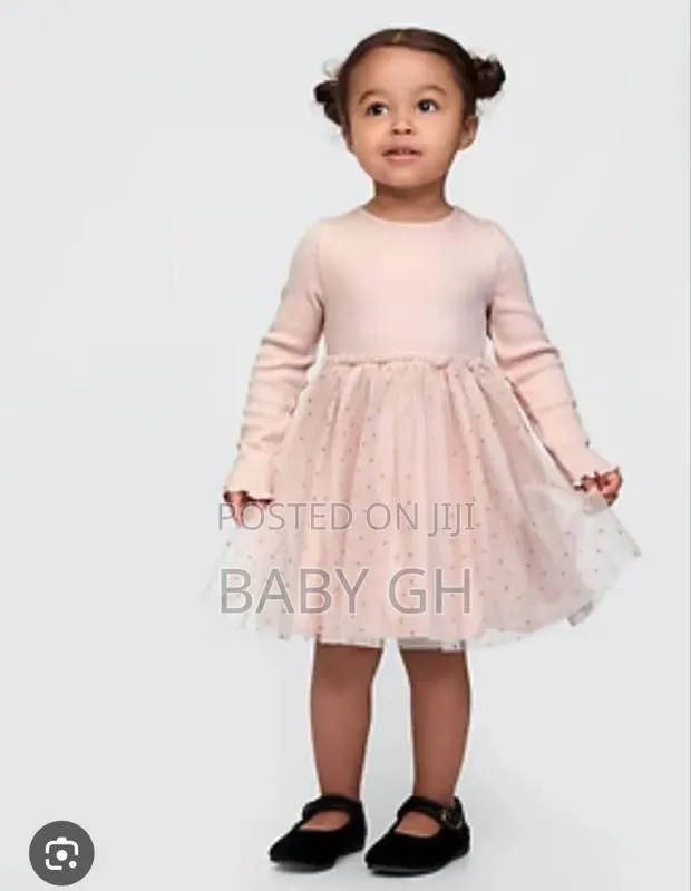 Girls Peach Glitter M S Dress · Photo 1