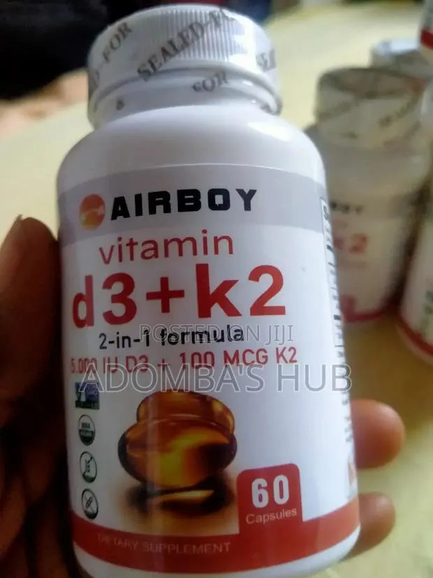 Airboy Vitamin D3+ 5000iu 100mcg for Strong Bones and Heart 60 Caps! · Photo 1