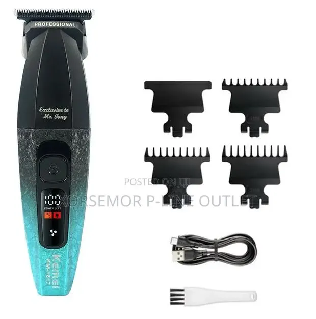 Kemei Hair Beard Cordless Trimmer KM-1817 Digital Rechargeable · Photo 1