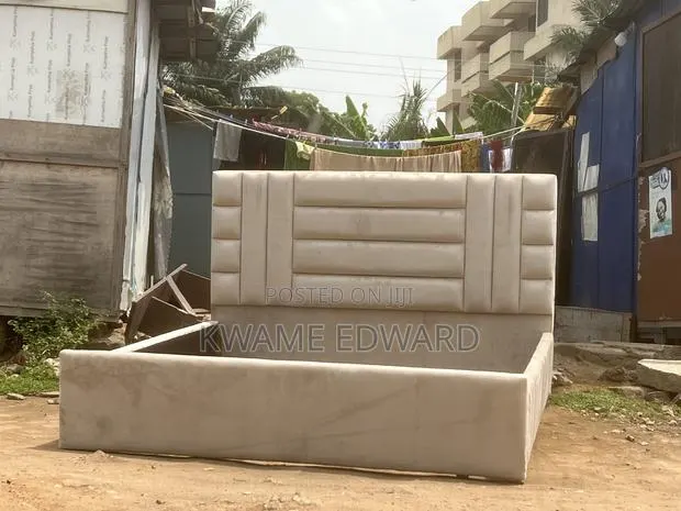 Cream Color Queen Size Bed Frame Available for Pick · Photo 1