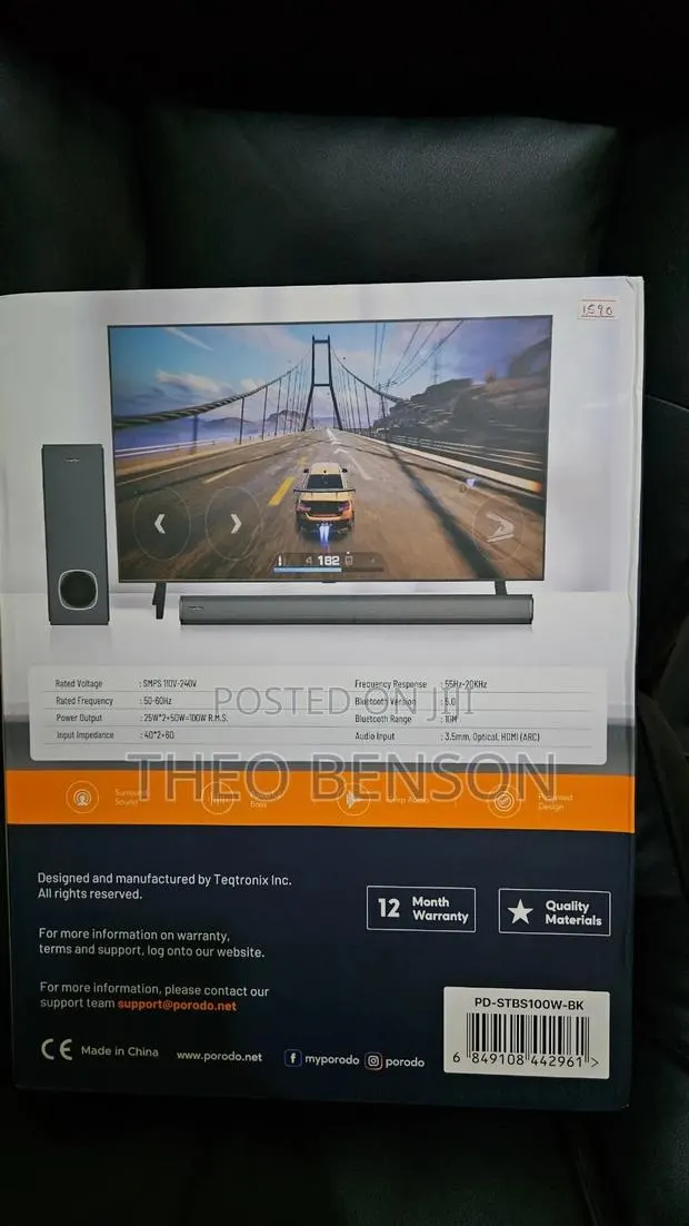 The Soundtec 2.1 Channel Soundbar Max (By Porodo)