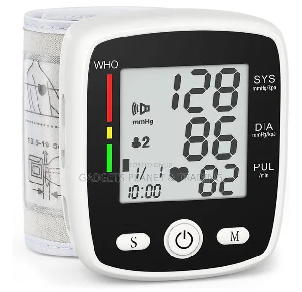Wrist Electronic Blood Pressure Monitor Large Screen Display · Photo 1
