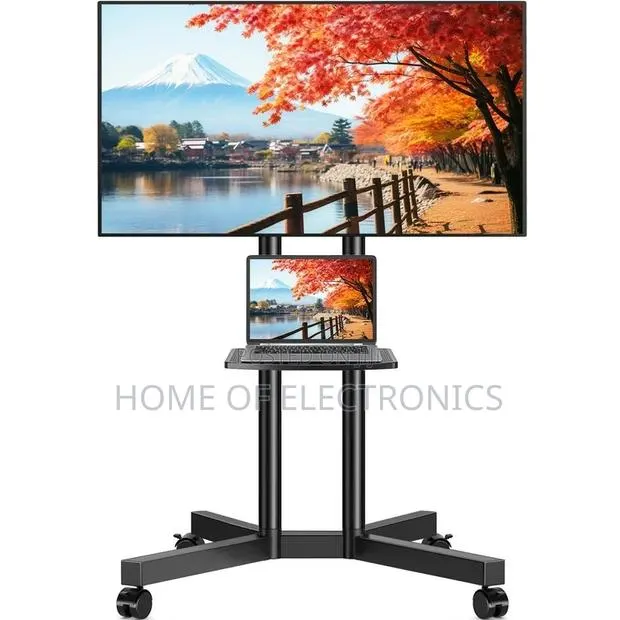 Buy the Solid Mobile Trolley Tv Stand With Wheels(32-70 Inch) · Photo 1