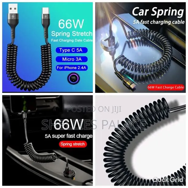 Aunont 66w 5a USB Spring Car Fast Charging Cable · Photo 1